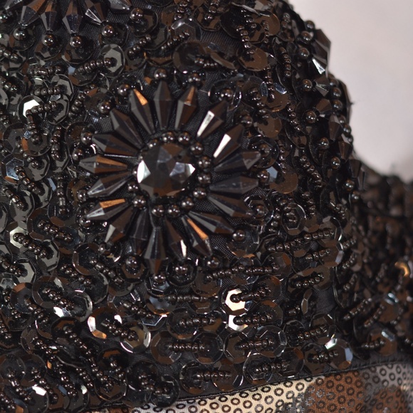 Beaded / Sequined Stretch, Rouched Body Con Dress SZ S Meishulanna - Picture 5 of 8